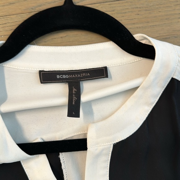 BCBG black and white blouse size L - Picture 2 of 5